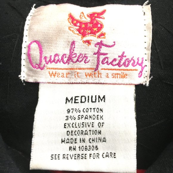 Quacker Factory Art to wear Embellished Dark Denim Jean Jacket Med - Picture 13 of 14
